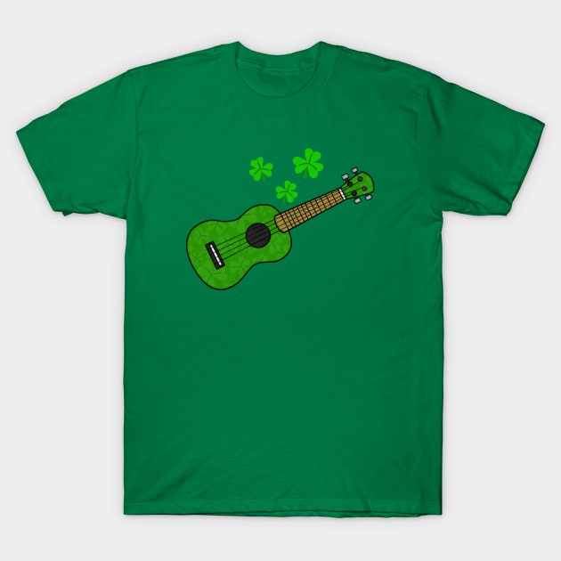 Ukulele St Patrick's Day Ukulelist Irish Musician T-Shirt by doodlerob
